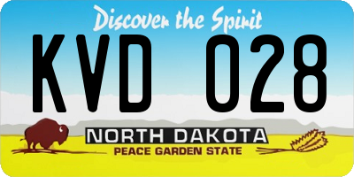 ND license plate KVD028