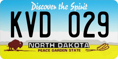 ND license plate KVD029