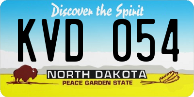 ND license plate KVD054