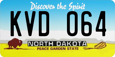 ND license plate KVD064