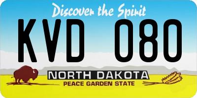 ND license plate KVD080