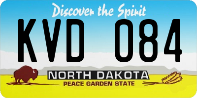 ND license plate KVD084