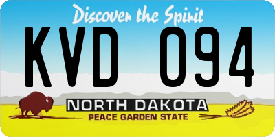 ND license plate KVD094
