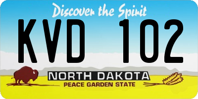 ND license plate KVD102