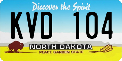 ND license plate KVD104
