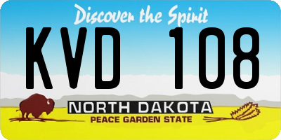 ND license plate KVD108