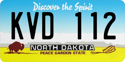 ND license plate KVD112