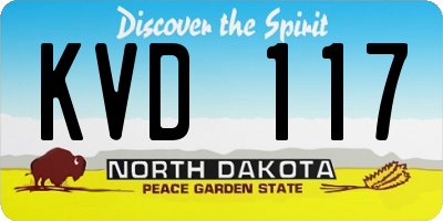 ND license plate KVD117
