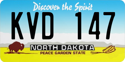 ND license plate KVD147