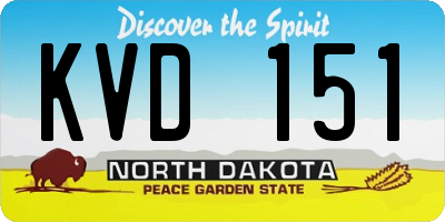 ND license plate KVD151