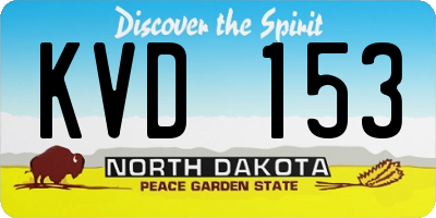 ND license plate KVD153