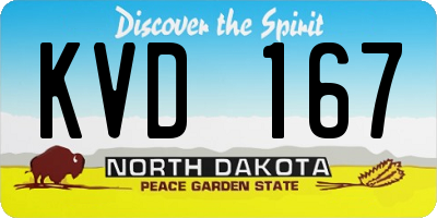ND license plate KVD167