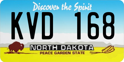 ND license plate KVD168