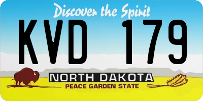 ND license plate KVD179