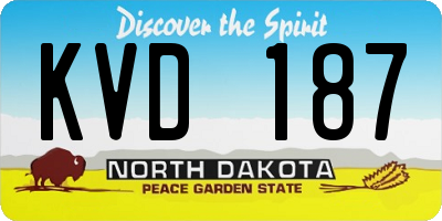 ND license plate KVD187