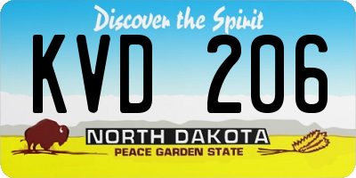 ND license plate KVD206