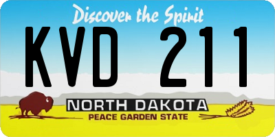 ND license plate KVD211