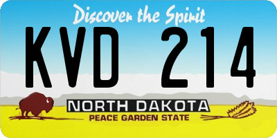 ND license plate KVD214