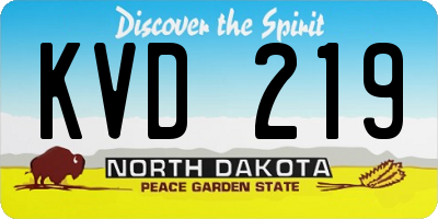 ND license plate KVD219
