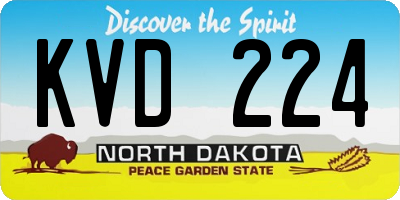 ND license plate KVD224