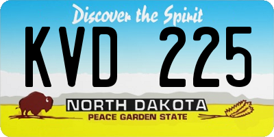ND license plate KVD225
