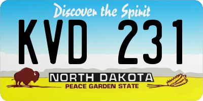 ND license plate KVD231