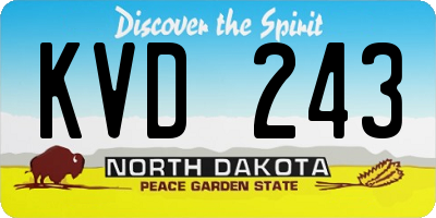 ND license plate KVD243