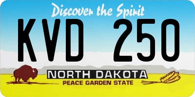 ND license plate KVD250