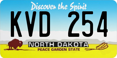 ND license plate KVD254
