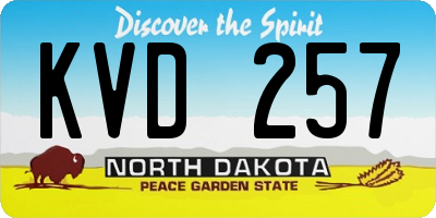 ND license plate KVD257