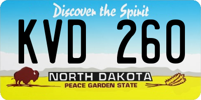 ND license plate KVD260
