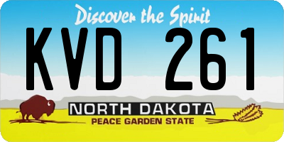 ND license plate KVD261