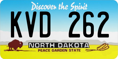 ND license plate KVD262