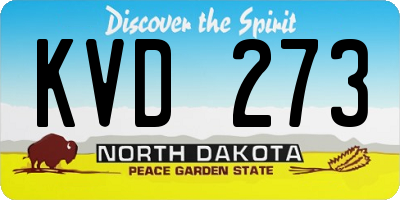 ND license plate KVD273