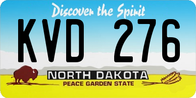 ND license plate KVD276