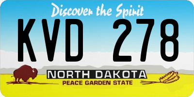 ND license plate KVD278