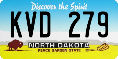 ND license plate KVD279