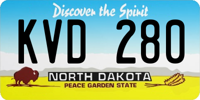 ND license plate KVD280