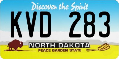 ND license plate KVD283