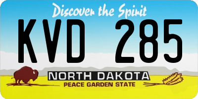 ND license plate KVD285