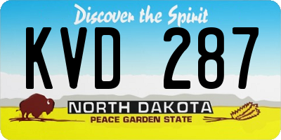 ND license plate KVD287