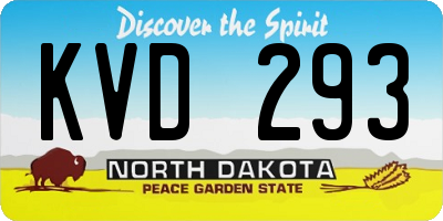 ND license plate KVD293