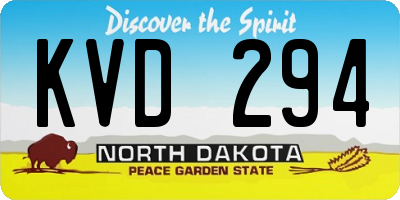 ND license plate KVD294
