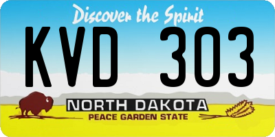 ND license plate KVD303