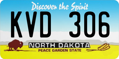ND license plate KVD306