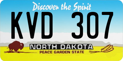 ND license plate KVD307