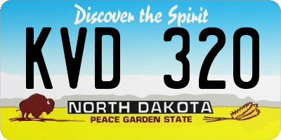 ND license plate KVD320