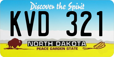 ND license plate KVD321