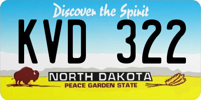 ND license plate KVD322