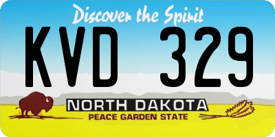 ND license plate KVD329